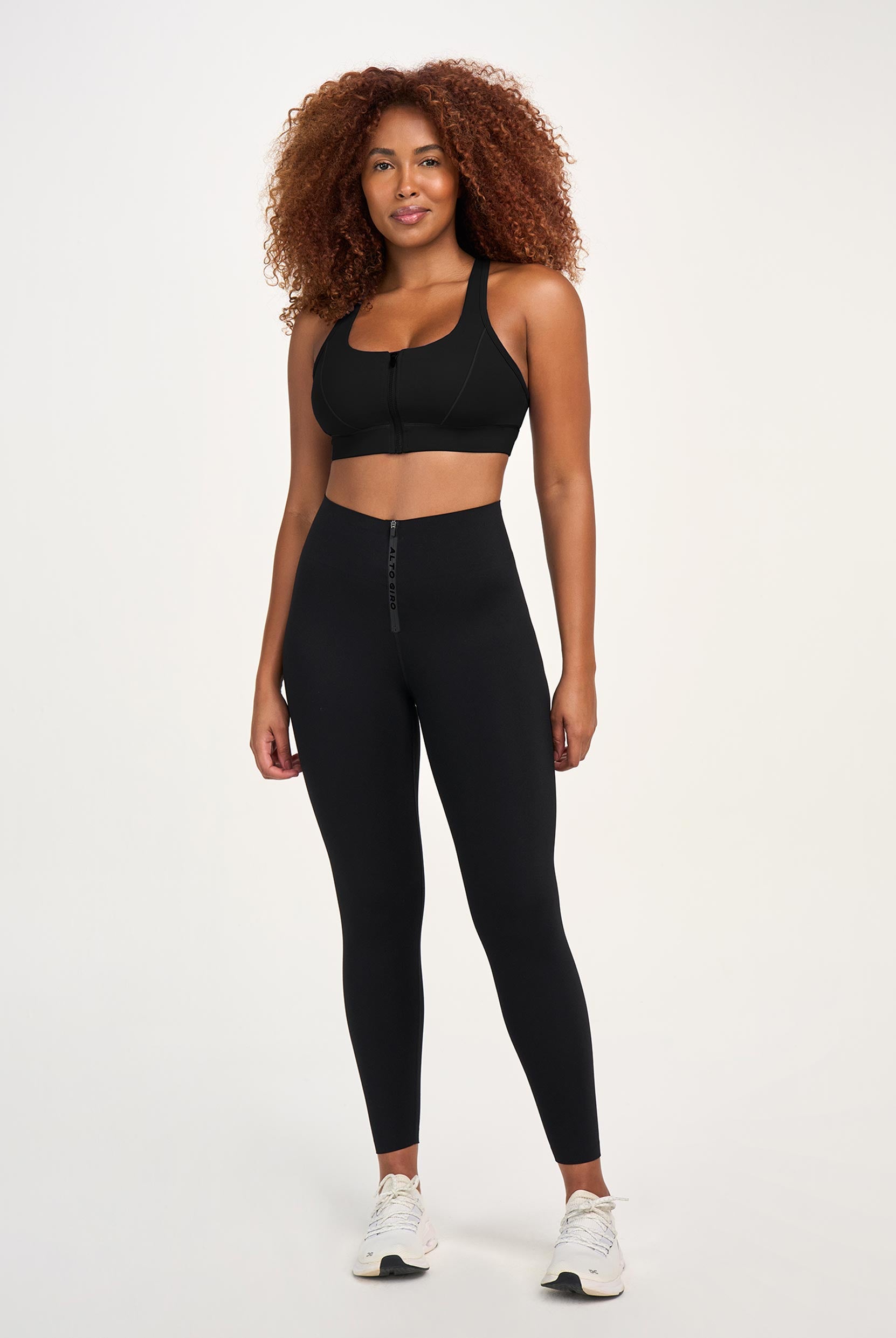 Legging Cós Alto Zíper Frente