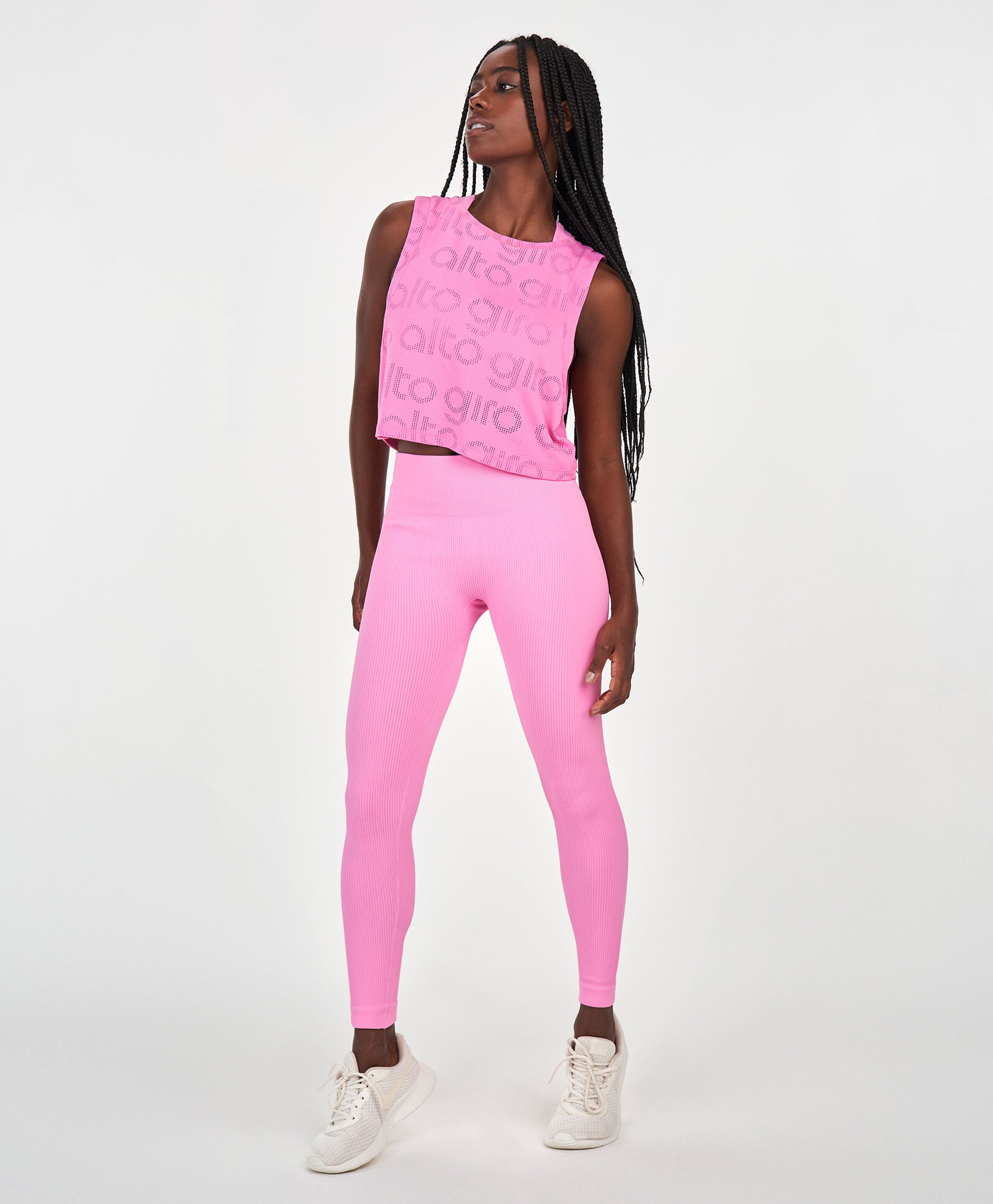 Cropped Mesh High-Rise Tank Top