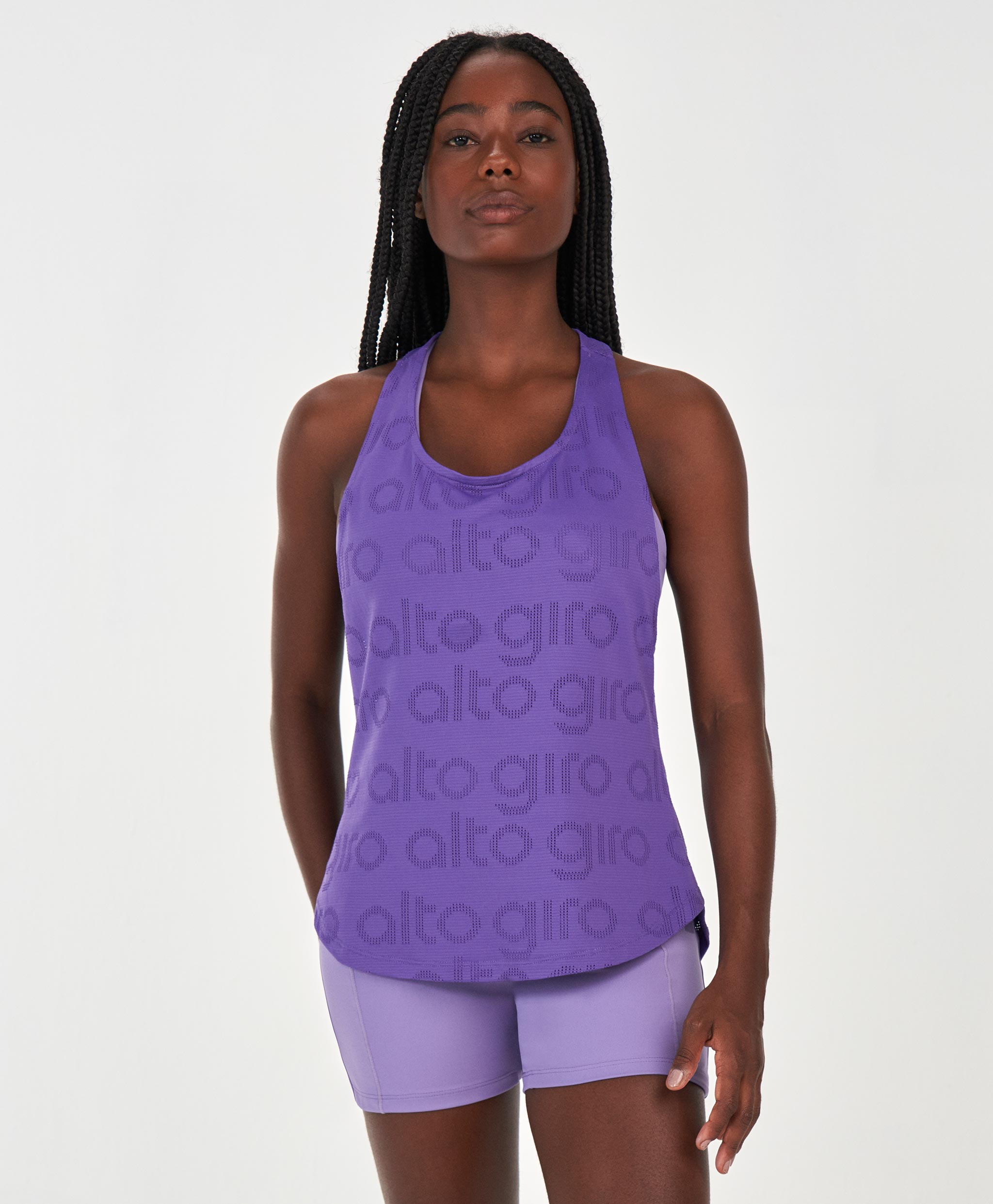 Mesh High-Rise Racerback Tank Top