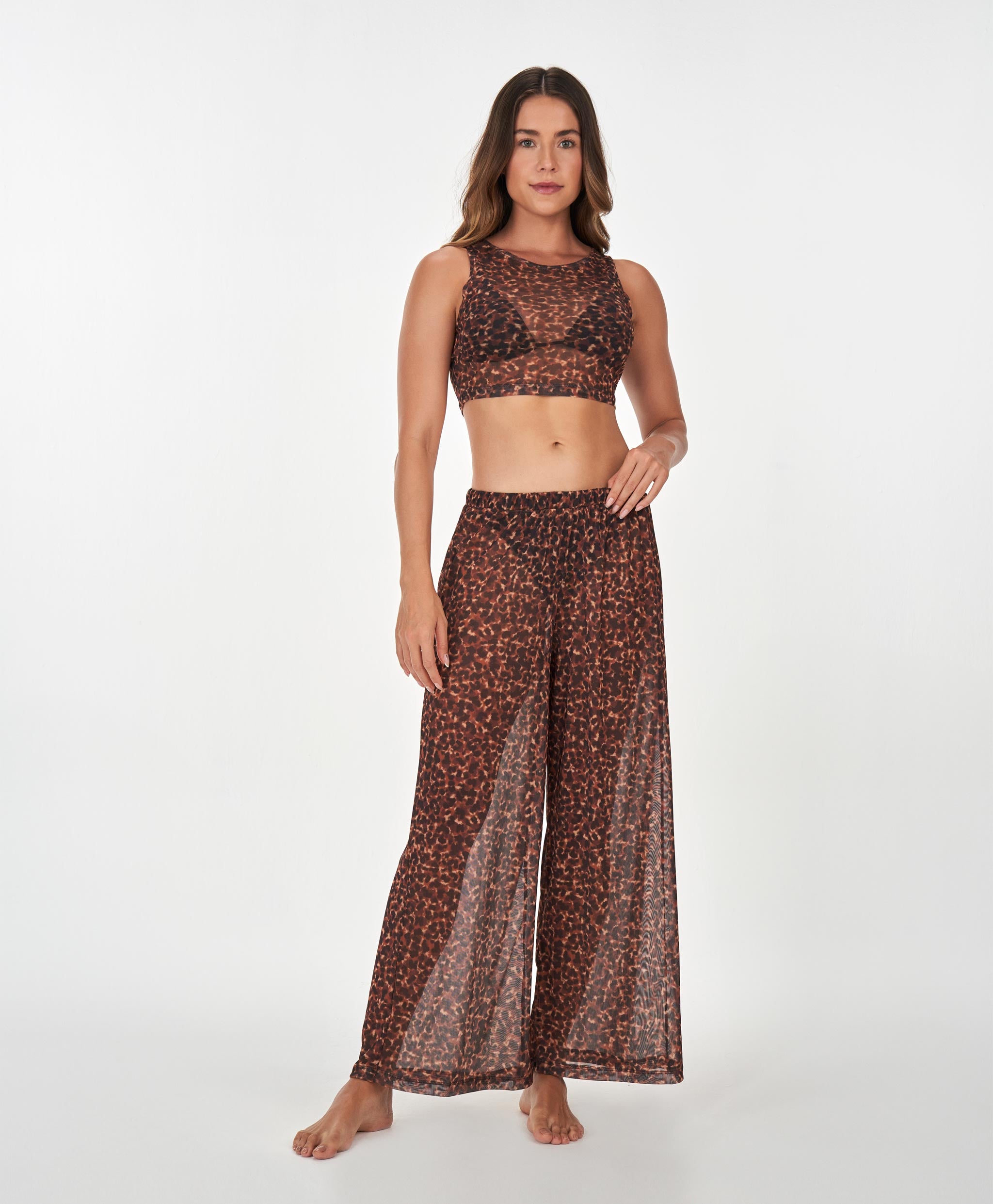 Tulle Cropped and Trousers Set