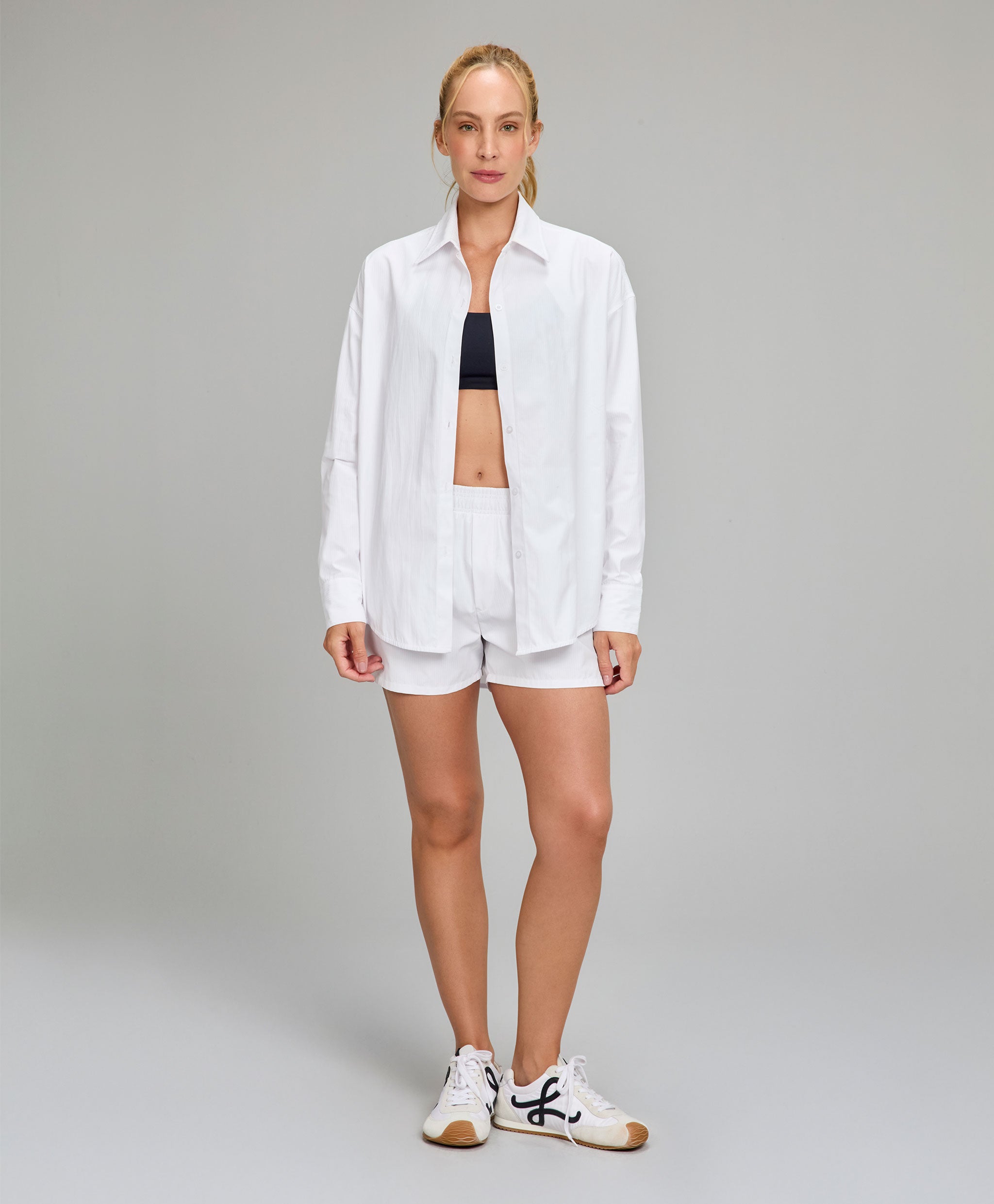 Shorts Listrado Sobreposto — foto 3