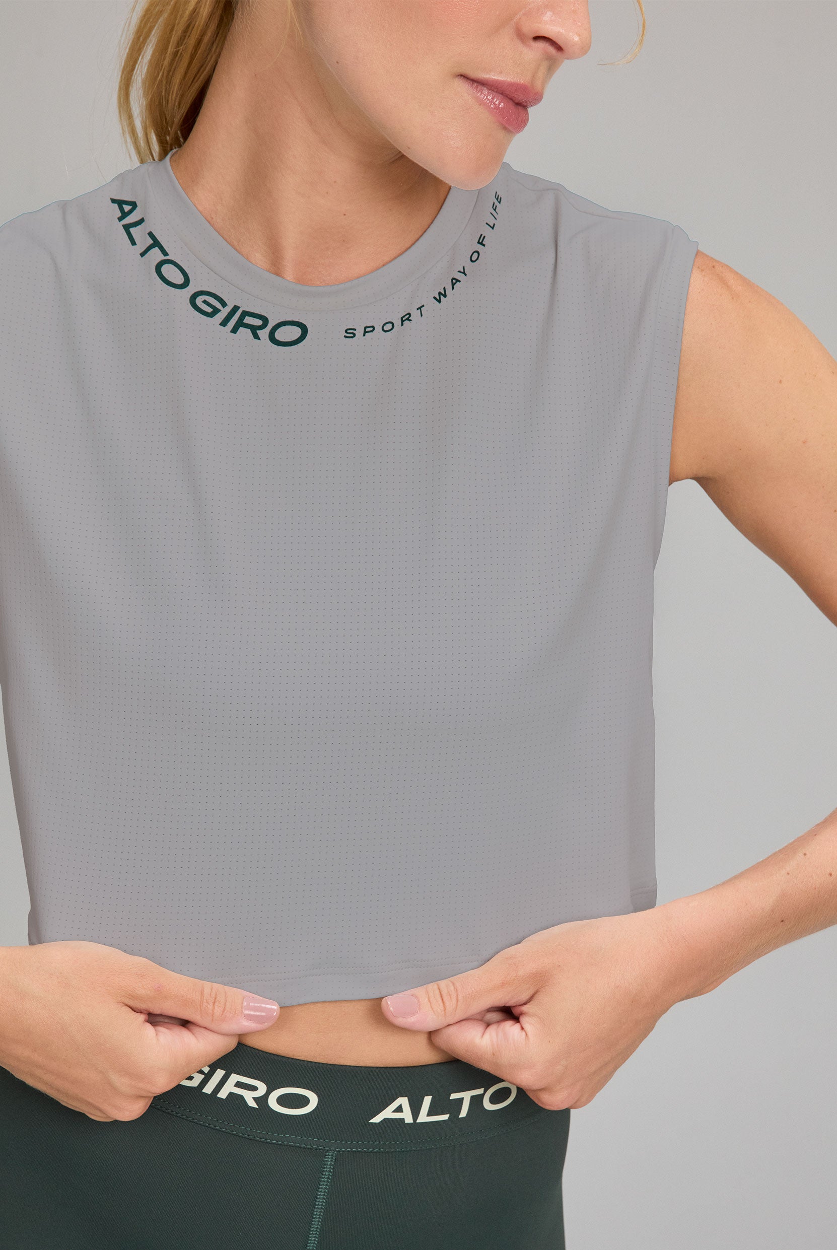 Regata Cropped Dry Estampa Gola