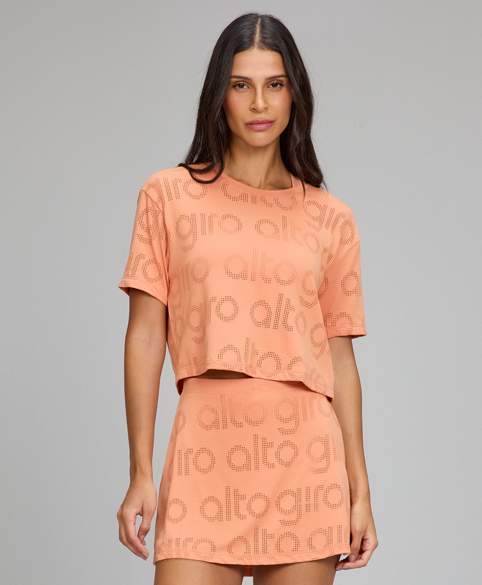 T-shirt Cropped Mesh Alto Giro
