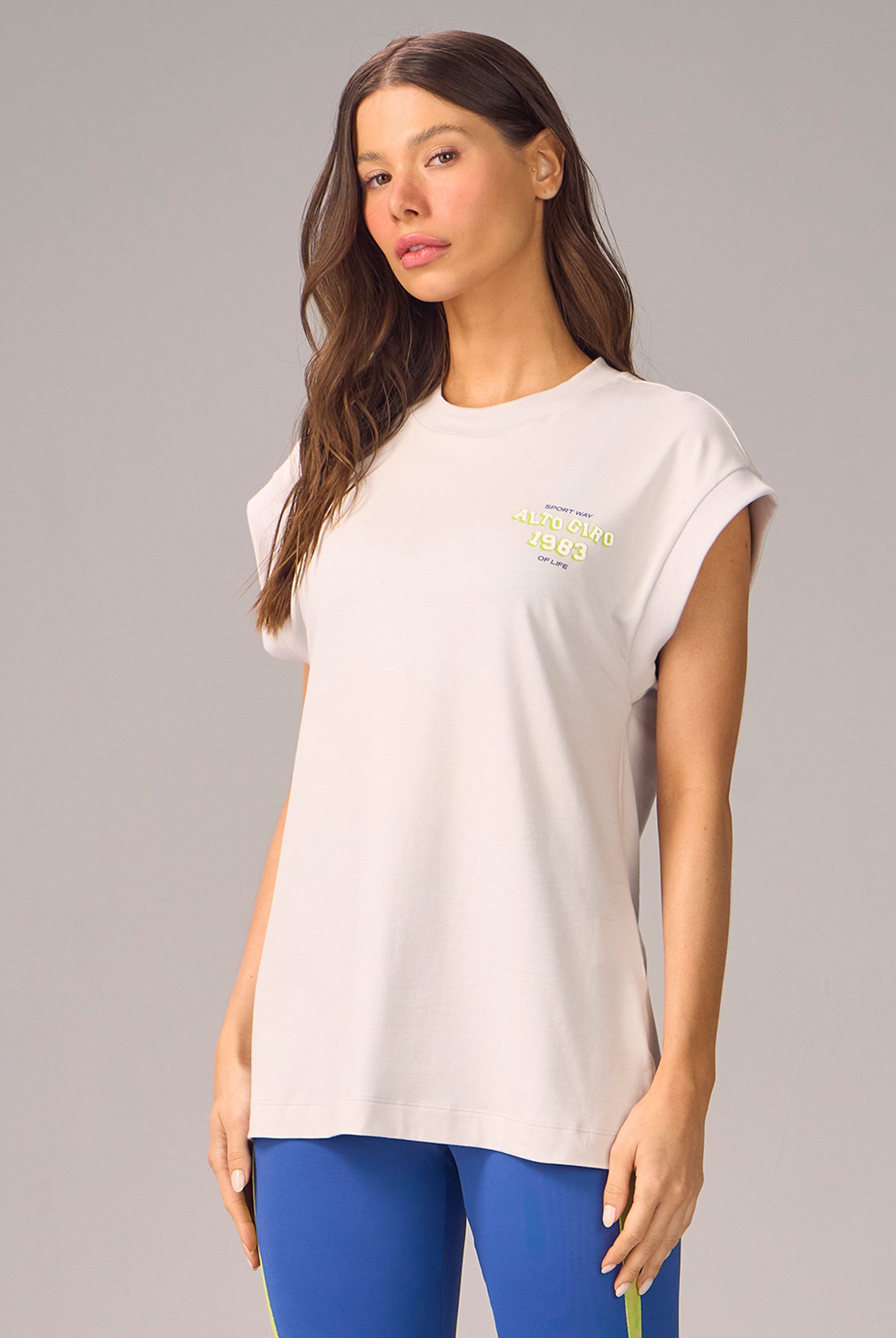 T-shirt Alongada Estampada