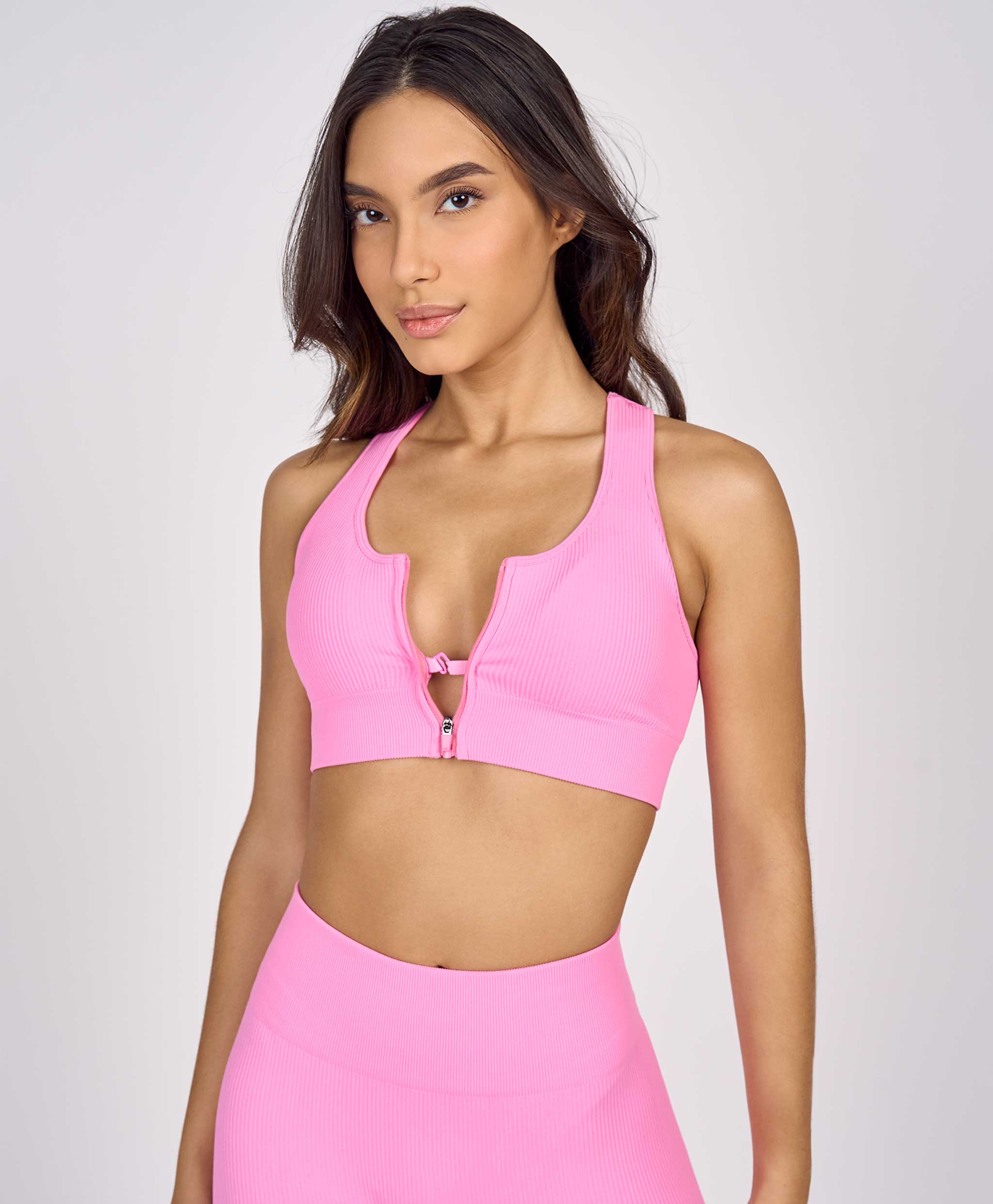 Top Rib Sem Costura Com Ziper – Alto Giro