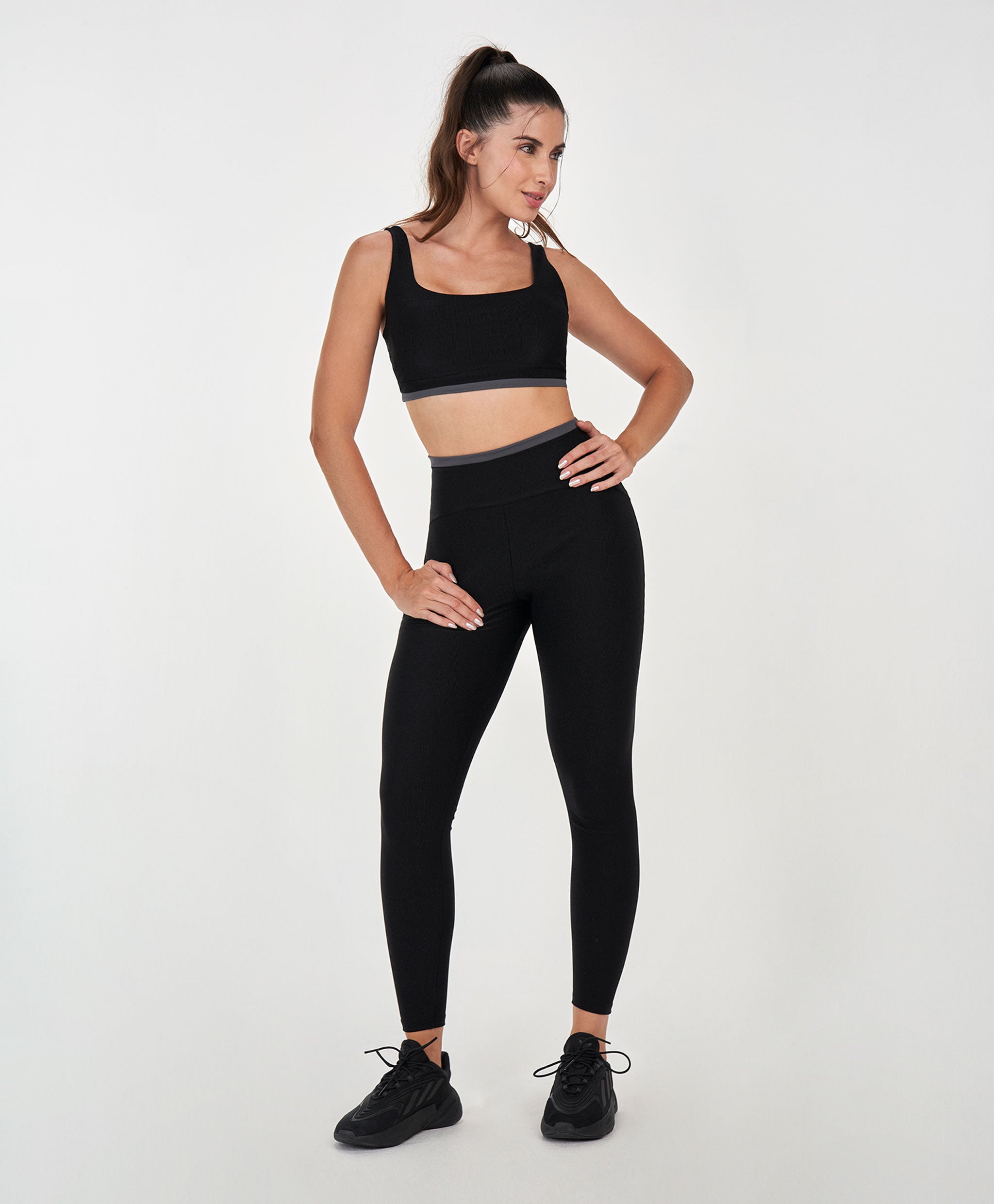 Legging Alto Giro Rib Shine