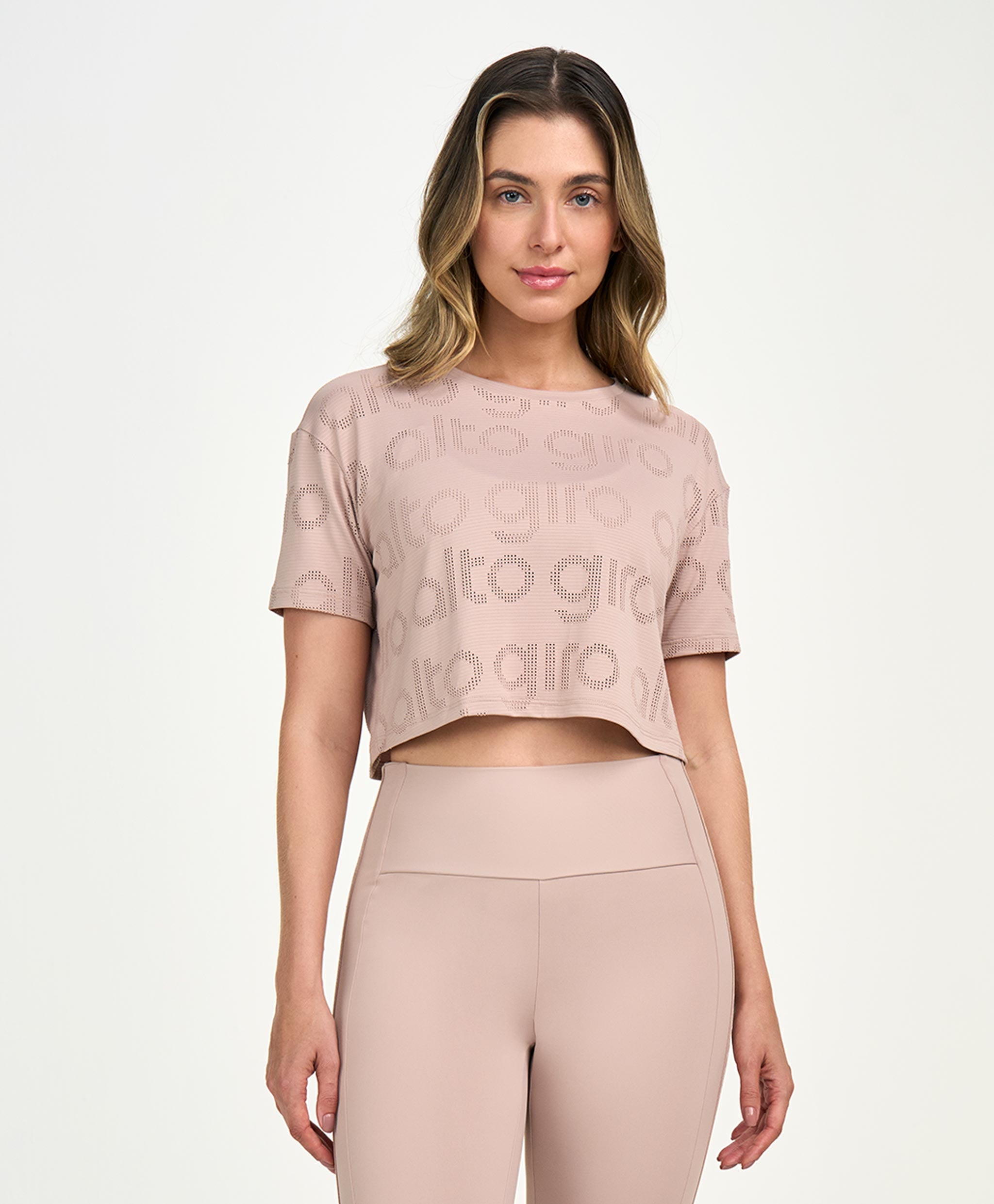 T-shirt Cropped Mesh Alto Giro