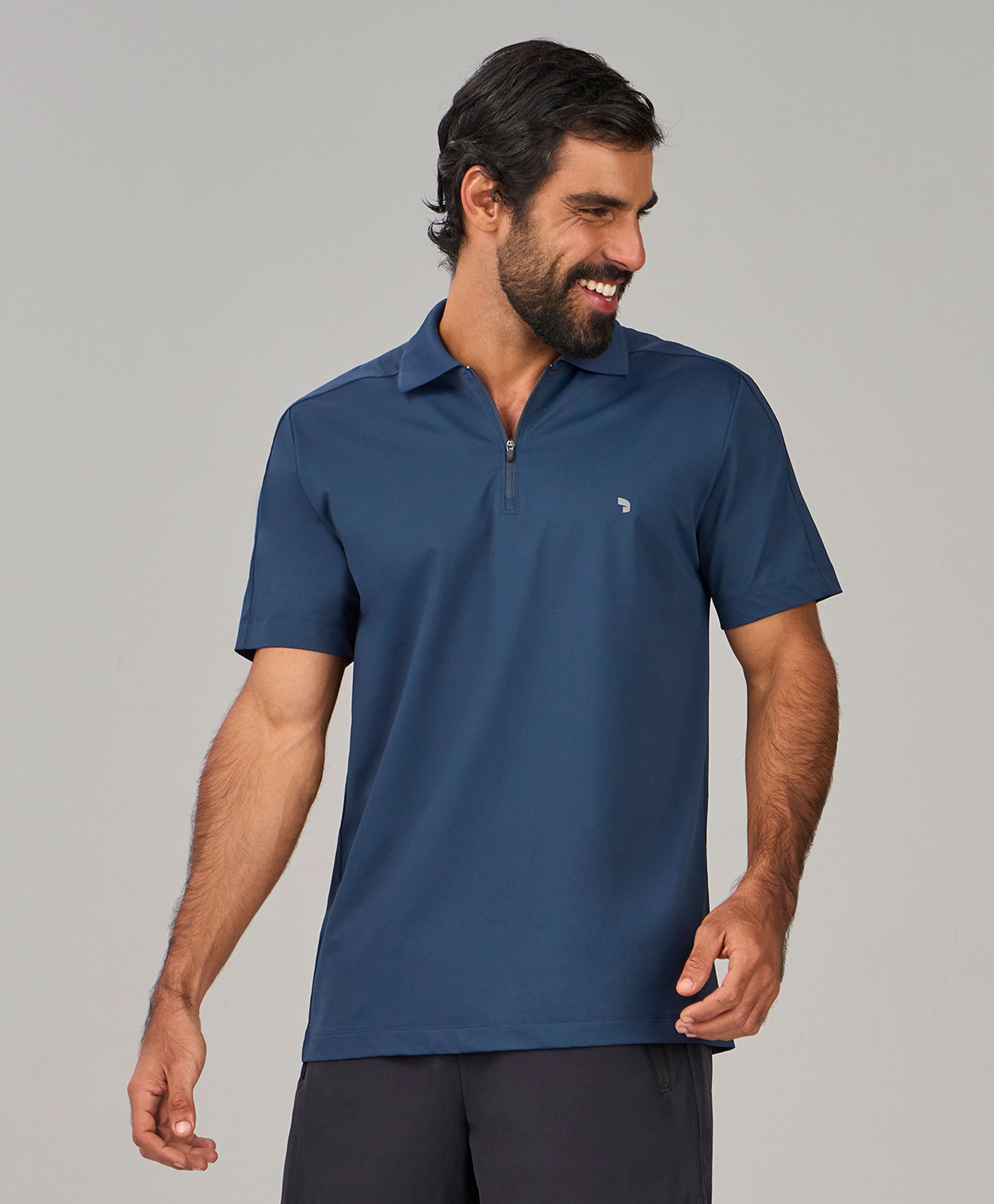 Polo Piquet Com Zíper