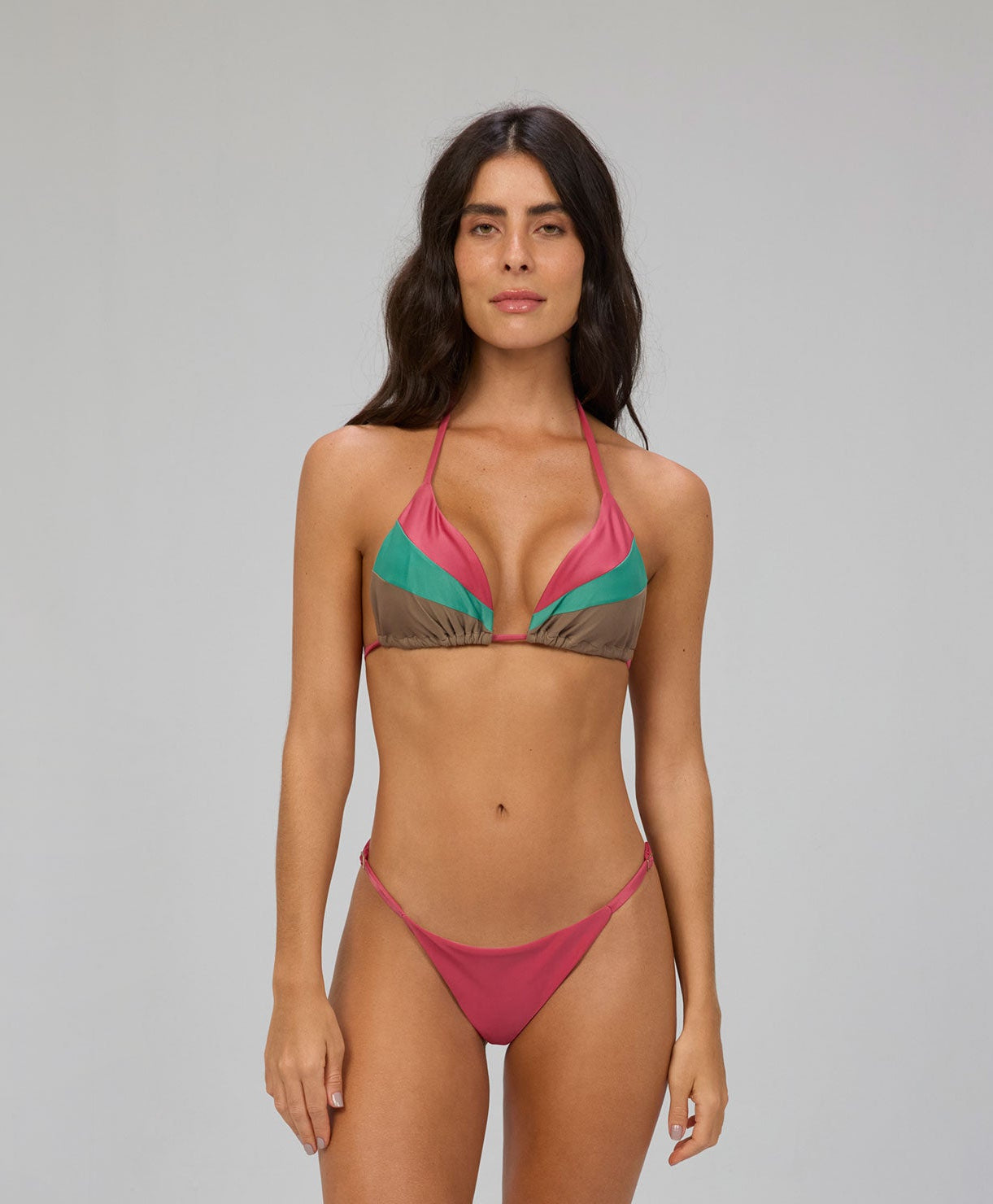 Colorful Cut-Out Tie-Side Bikini