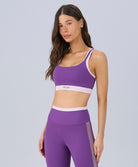 Top sobreposto bicolor roxo intenso — coleção Joy, collab de Sabrina Sato com a Alto Giro