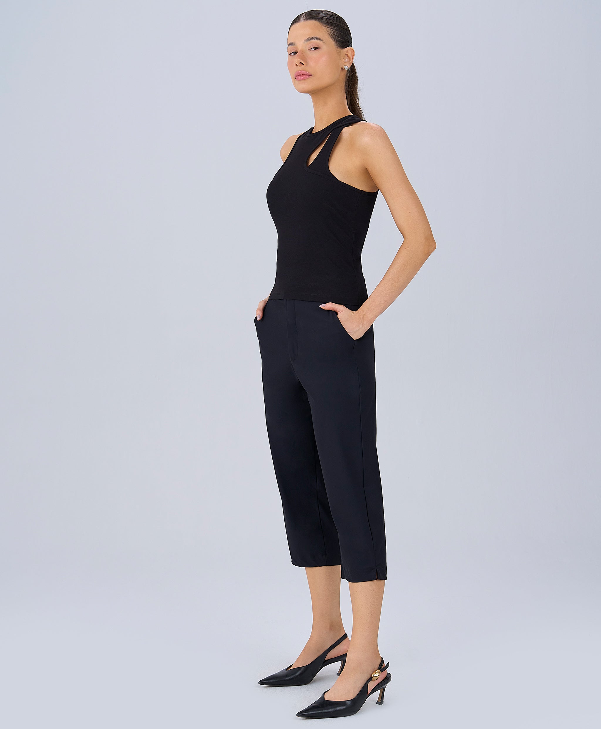 Asymmetric Ribbed Tank Top
