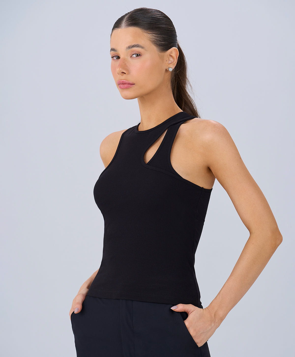 Asymmetric Ribbed Tank Top